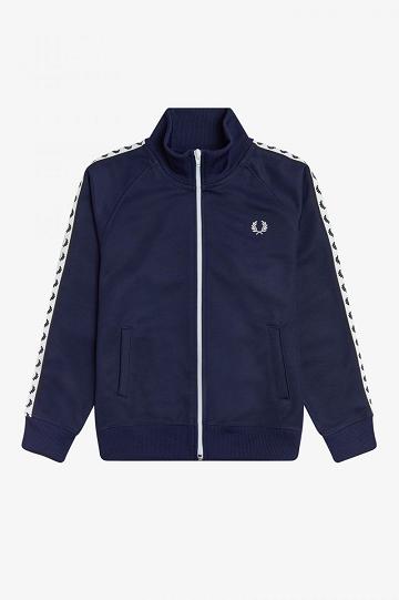 Fred Perry Taped Track Lasten Takki Tummanharmaat Sininen | FI 2047HAPK